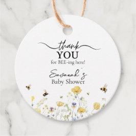 Mama naar Bee Wildflower Baby shower Bedankjes Labels