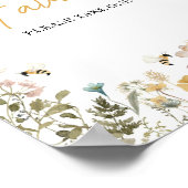 Mama naar Bee Wildflower Baby shower Favorieten Poster (Hoek)