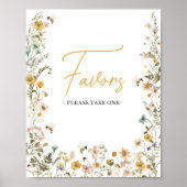 Mama naar Bee Wildflower Baby shower Favorieten Poster (Voorkant)