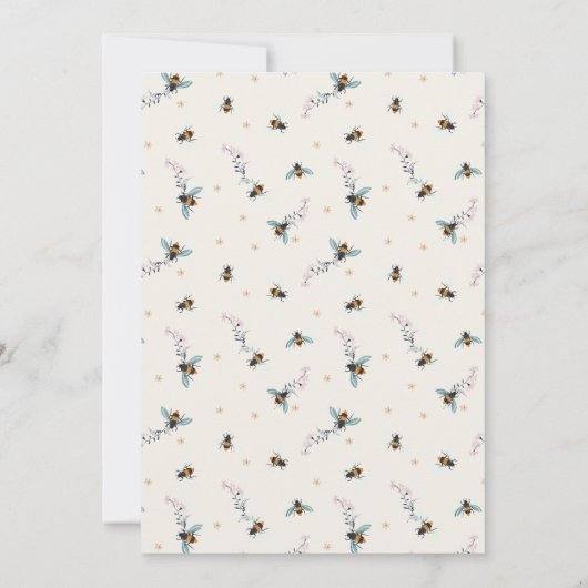 Mama naar Bee Wildflower Baby shower Kaart (Achterkant)
