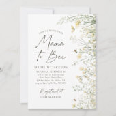 Mama naar Bee Wildflower Baby shower Kaart (Voorkant)