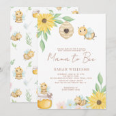 Mama naar Bee Wildflower Baby shower Kaart (Voorkant / Achterkant)