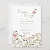 Mama naar Bee Wildflower Baby shower Kaart (Voorkant)