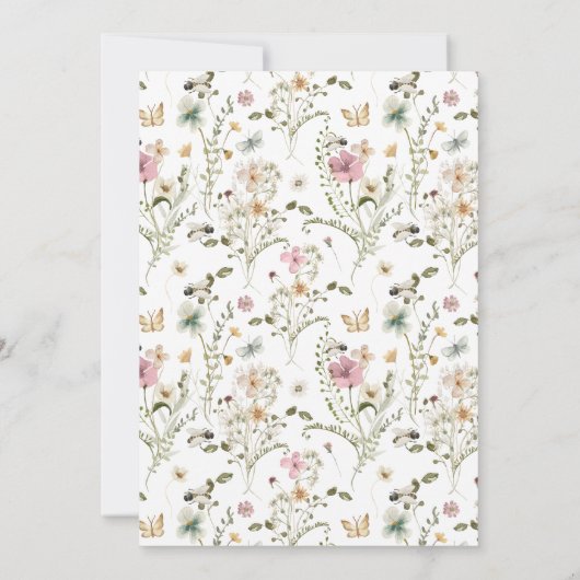 Mama naar Bee Wildflower Baby shower Kaart (Achterkant)