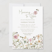 Mama naar Bee Wildflower Baby shower Kaart (Voorkant)