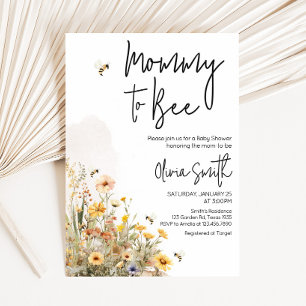 Mama naar Bee Wildflower Baby shower Kaart