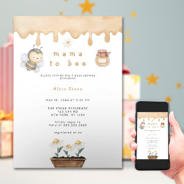 Mama naar Bee Wildflower Baby shower Kaart