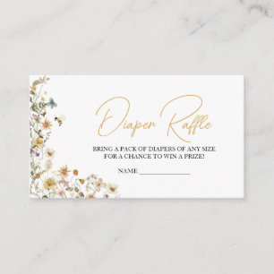 Mama naar Bee Wildflower Baby shower Luier Raffle Informatiekaartje