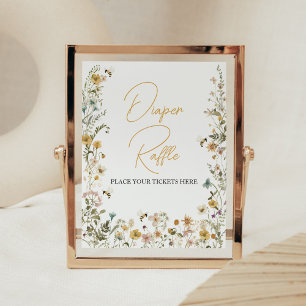 Mama naar Bee Wildflower Baby shower Luier Raffle Poster
