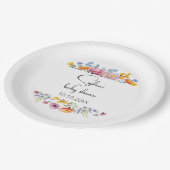 Mama naar Bee Wildflower Baby shower Papieren Bordje (Gekanteld)