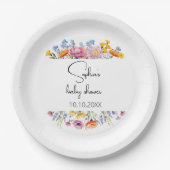 Mama naar Bee Wildflower Baby shower Papieren Bordje (Voorkant)