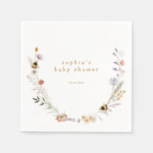 Mama naar Bee Wildflower Baby shower Servet (Voorkant)