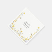 Mama naar Bee Wildflower Baby shower Servet (Hoek)