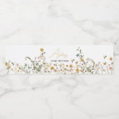 Mama naar Bee Wildflower Baby shower Waterfles Etiket (Enkel label)