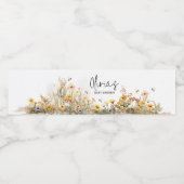 Mama naar Bee Wildflower Baby shower Waterfles Etiket (Enkel label)