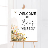 Mama naar Bee Wildflower Baby shower Welkom Poster