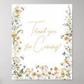 Mama naar Bee Wildflower Bedankt voor het komen Poster (Voorkant)