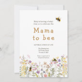 Mama naar Bee Wildflower Boho Mama Baby shower Kaart (Voorkant)