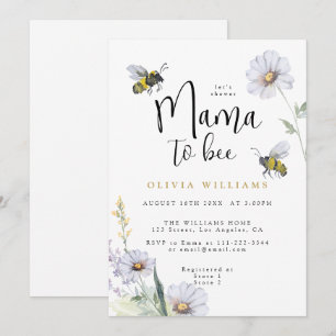 Mama naar Bee Wildflower Daisy Baby shower Kaart