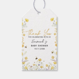 Mama naar Bee Wildflower Floral Lijst Dank u Cadeaulabel