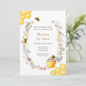 Mama naar Bee Wildflower Honingbij Mama Baby showe Kaart (Staand voorkant)