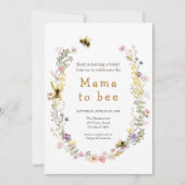 Mama naar Bee Wildflower Honingbij Mama Baby showe Kaart (Voorkant)