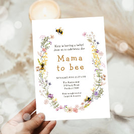 Mama naar Bee Wildflower Honingbij Mama Baby showe Kaart