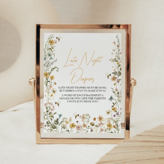 Mama naar Bee Wildflower Late Night Luiers Poster