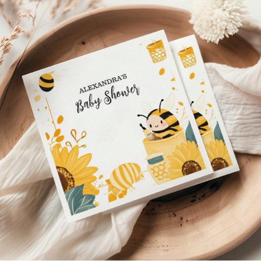  mama naar Bee Wildflowers Baby shower Servet