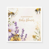  mama naar Bee Wildflowers Baby shower Servet (Voorkant)