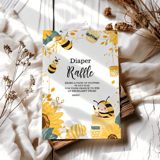  mama naar Bee Wildflowers Diapper Raffle Informatiekaartje