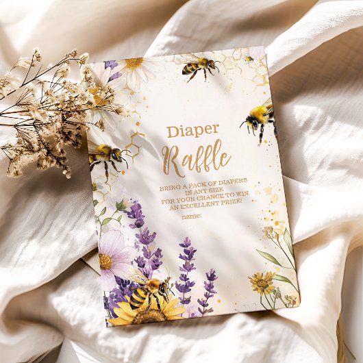  mama naar Bee Wildflowers Diapper Raffle Informatiekaartje