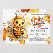 Mama naar Bee's Baby shower Kaart (Voorkant / Achterkant)