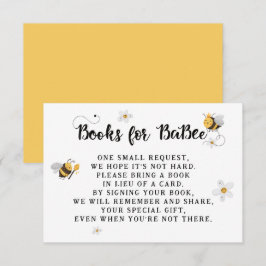 Mama naar Bijenboeken voor Baby Baby shower Informatiekaartje
