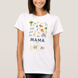 Mama naar een 'Wild One' Safari Oerwoud Baby showe T-shirt