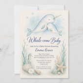 Mama Narwal Knuffel Baby Shower Uitnodiging (Voorkant)