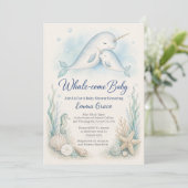Mama Narwal Knuffel Baby Shower Uitnodiging (Staand voorkant)
