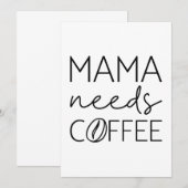Mama Needs Coffee Bedankkaart (Voorkant / Achterkant)
