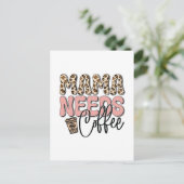 Mama Needs Coffee Briefkaart (Staand voorkant)
