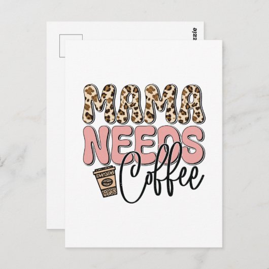 Mama Needs Coffee Briefkaart (Voorkant / Achterkant)