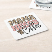 Mama Needs Coffee Kartonnen Onderzetters (Schuin)