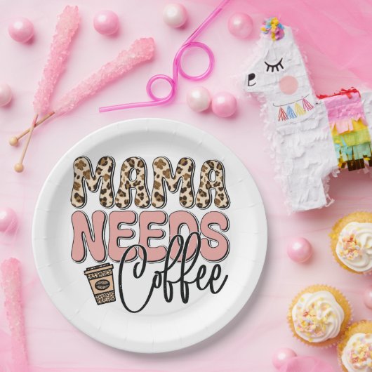 Mama Needs Coffee Papieren Bordje (Feest)