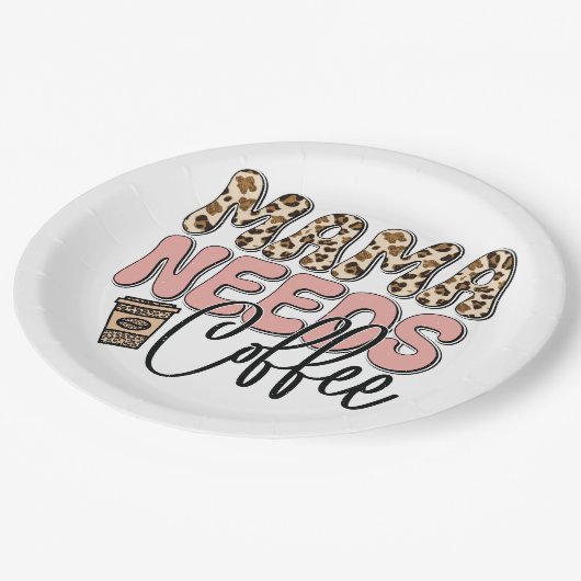 Mama Needs Coffee Papieren Bordje (Gekanteld)