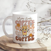 "Mama Needs Coffee" Retro Funny Pastel Floral Koffiemok