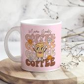 "Mama Needs Coffee" Retro Pastelbloem Koffiemok