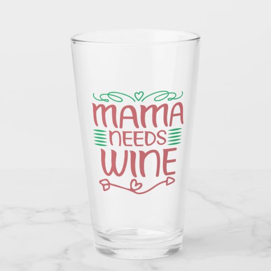 Mama Needs Wine Glas (Voorkant)