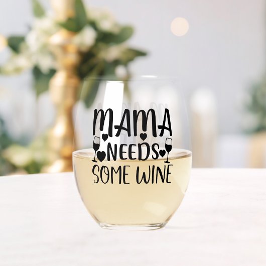 Mama Needs Wine Wijnglas Zonder Voet (Insitu (Huwelijk))