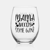 Mama Needs Wine Wijnglas Zonder Voet (Achterkant)