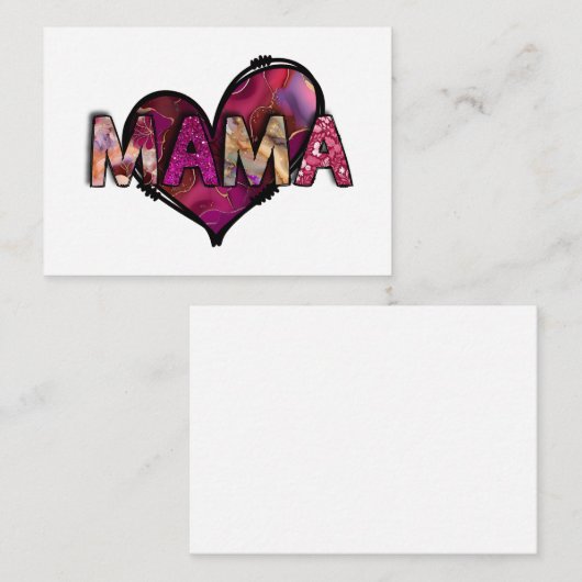 Mama  notitiekaartje (Voorkant / Achterkant)