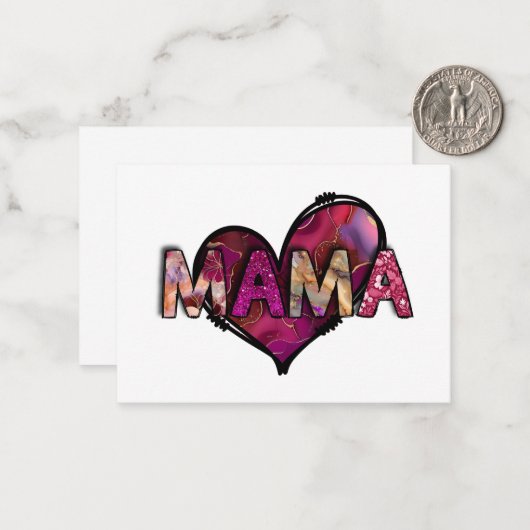 Mama notitiekaartje (Voorkant / Achterkant in situ)